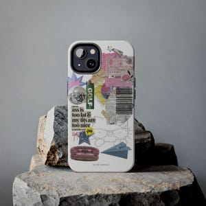 White Y2k aesthetic cute phone case with chic pink hello kitty print and trendy coquette vintage design magsafe iPhone case 16,15,14,13 image 6