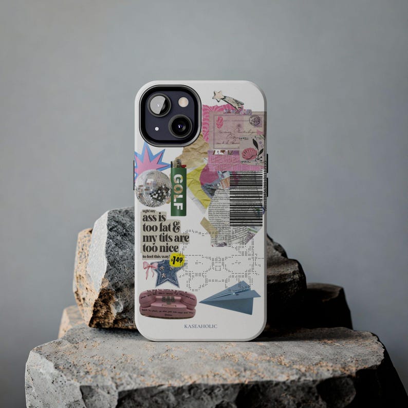 White Y2k aesthetic cute phone case with chic pink hello kitty print and trendy coquette vintage design magsafe iPhone case 16,15,14,13 image 6