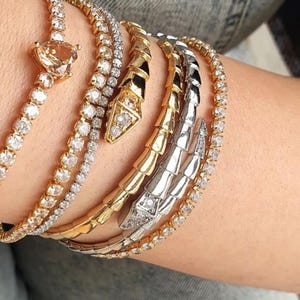 Bvlgari Snake Bracelet - Gold & Silver Color, Friendship Gift for Her, Snake Model, brcelet for Women,mom Gift, Present for Her