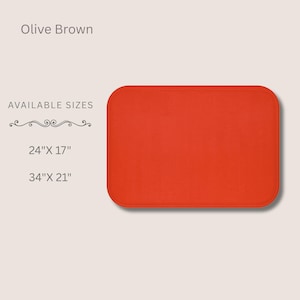 Tapis de bain rouge corail uni | Tapis de sol en microfibre douce