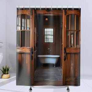Rustic Shower Curtain Farmhouse Bathroom Decor Lodge Living Bath Curtain Country Home Decor Shabby Chic Bathroom Entryway Curtain Ranch Life