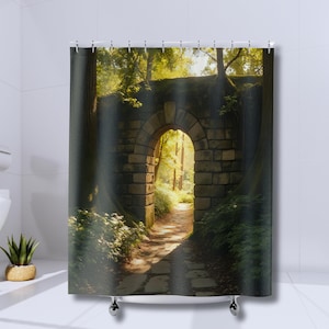 Enchanting Forest Shower Curtain Nature-Inspired Bathroom Decor Tranquil Atmosphere Ideal for Home Gift Relaxation Forest Bath Curtains