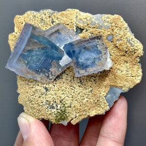 Transparent Cube Blue Phantom Fluorite, Fluorite Mineral Specimen, Fine Mineral, High Quality Collectos Fluorite, Specimen Collectors