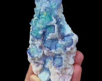 Natural Blue and White Porcelain Fluorite comes from Yaogangxian,Hunan 105*55*45MM