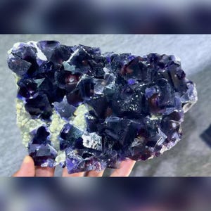 Natural Purple Phantom Fluorite comes from Yindu,Inner Mongolia 180*130*25MM