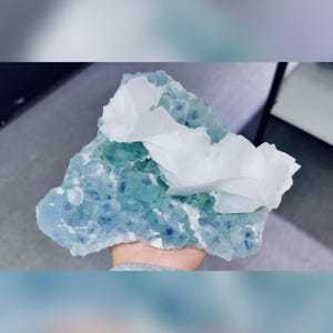 Natural Phantom Fluorite and Flaky Calcite Symbiosis comes from Fujian,China 180*130*60MM