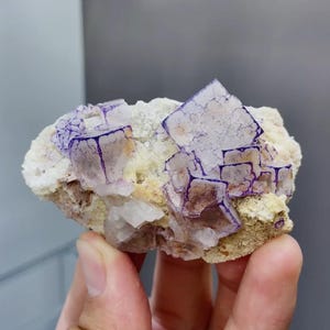 Natural Purple Edged Cubic Fluorite comes from Guizhou,China 65*40*25MM