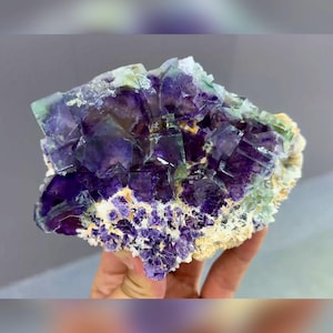 Natural Purple Phantom Fluorite comes from Yindu,Inner Mongolia 140*45*95MM