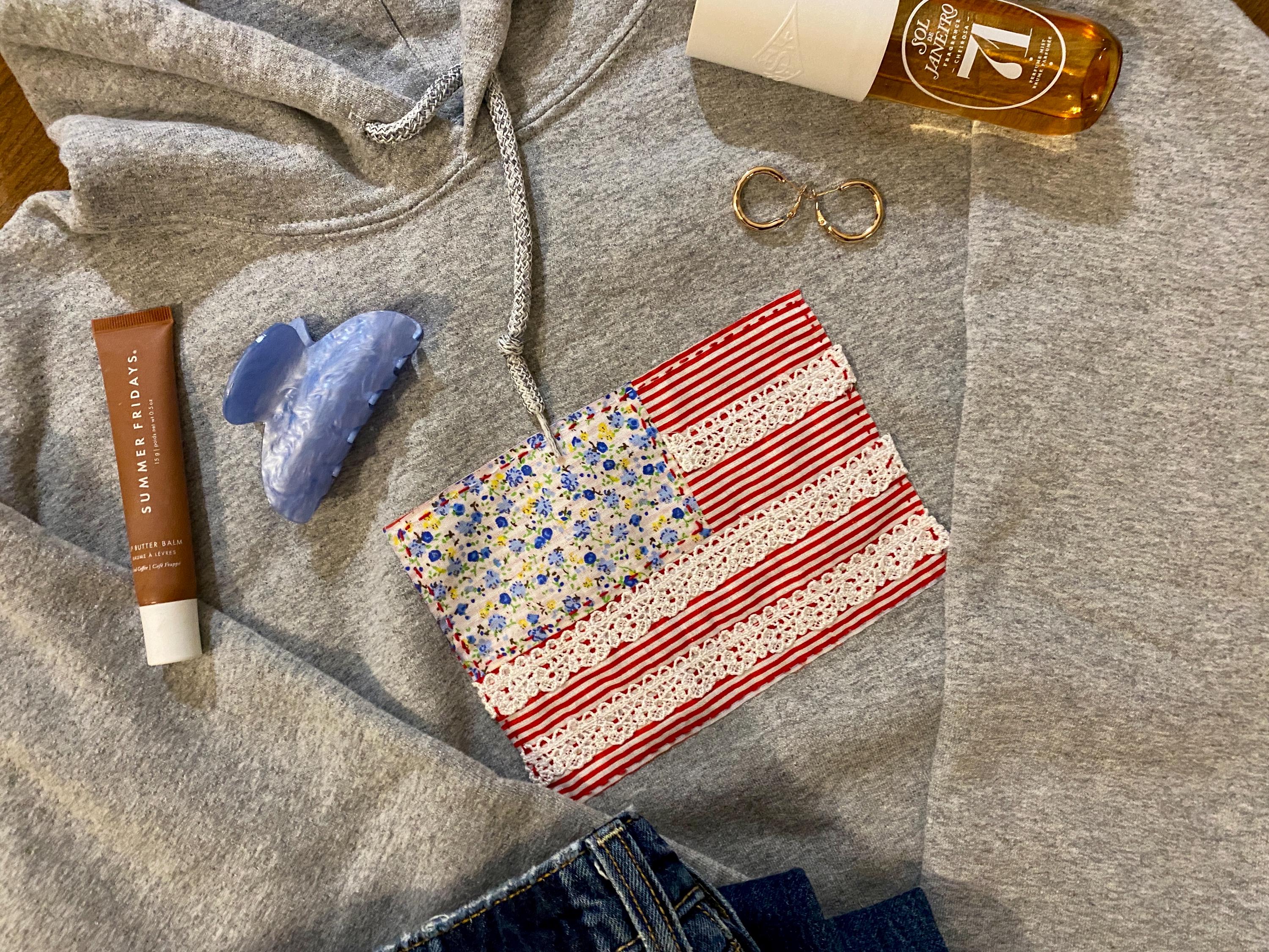 American Flag Patchwork Top
