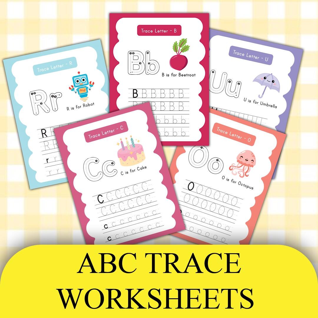 ABC Trace Worksheets for Kids - Etsy