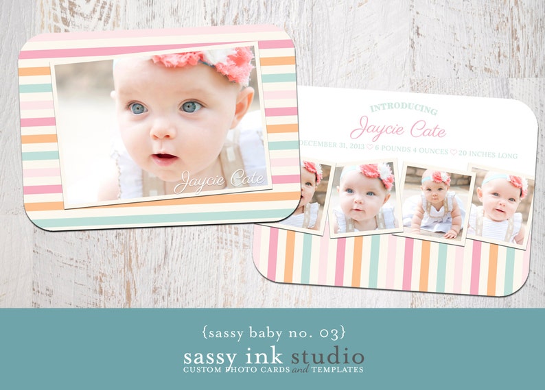 Download Paper Party Supplies Announcements Baby No 03 Baby Announcement Template Photo Birth Announcement Baby Girl Birth Announcement