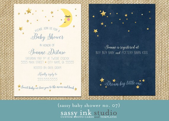 i love you to the moon and back baby shower invitations