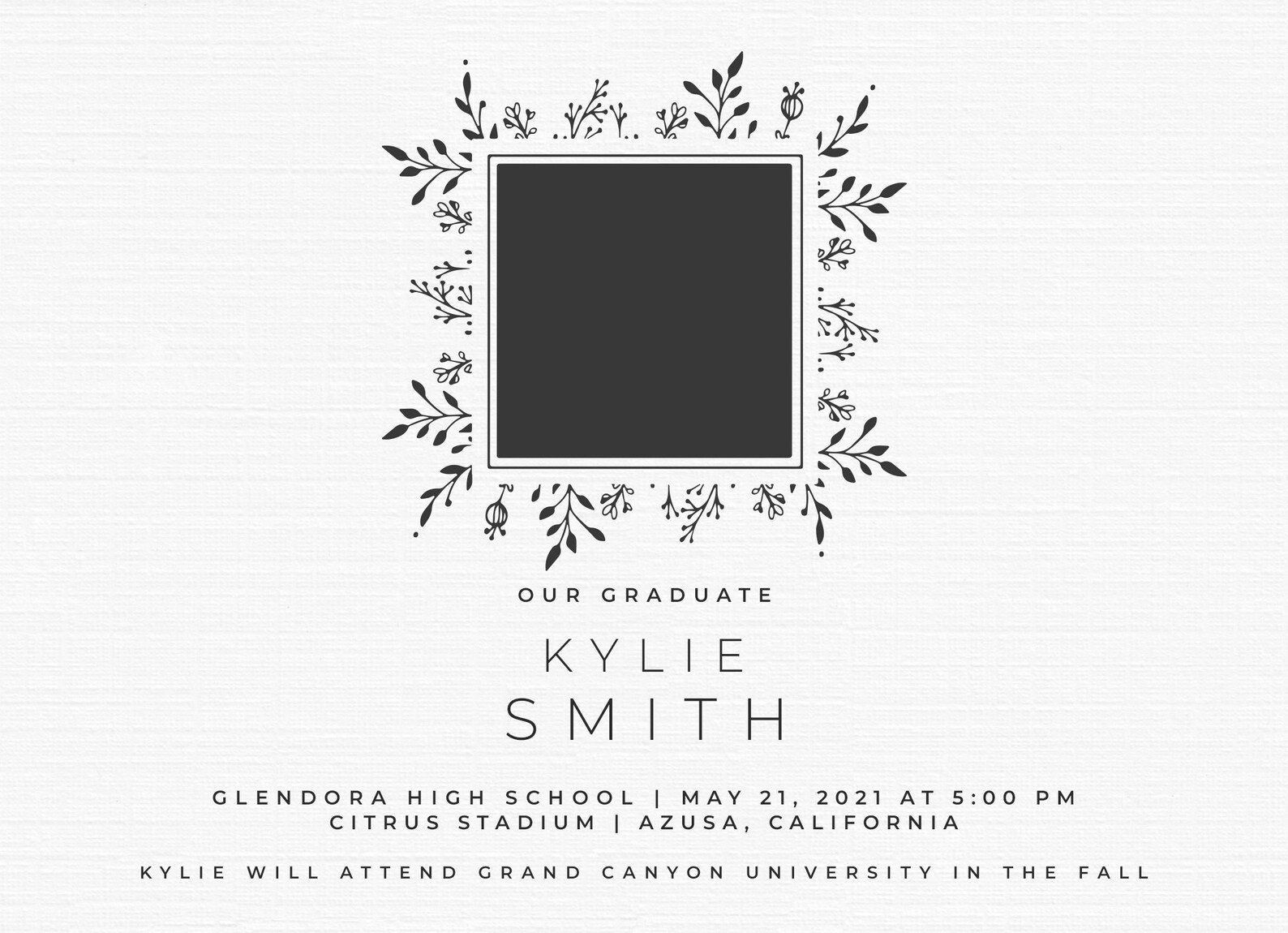 Senior Announcement Graduation Announcement Printable Grad Etsy