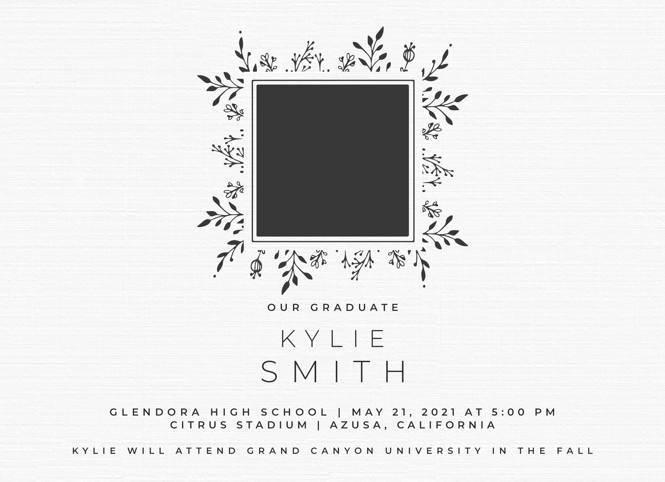 Senior Announcement Graduation Announcement Printable Grad Etsy