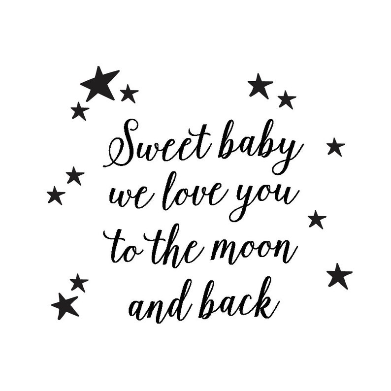 Sweet baby we love you to the moon and back Custom rubber stamp Baby Shower Rubber Stamp DIY Baby Shower