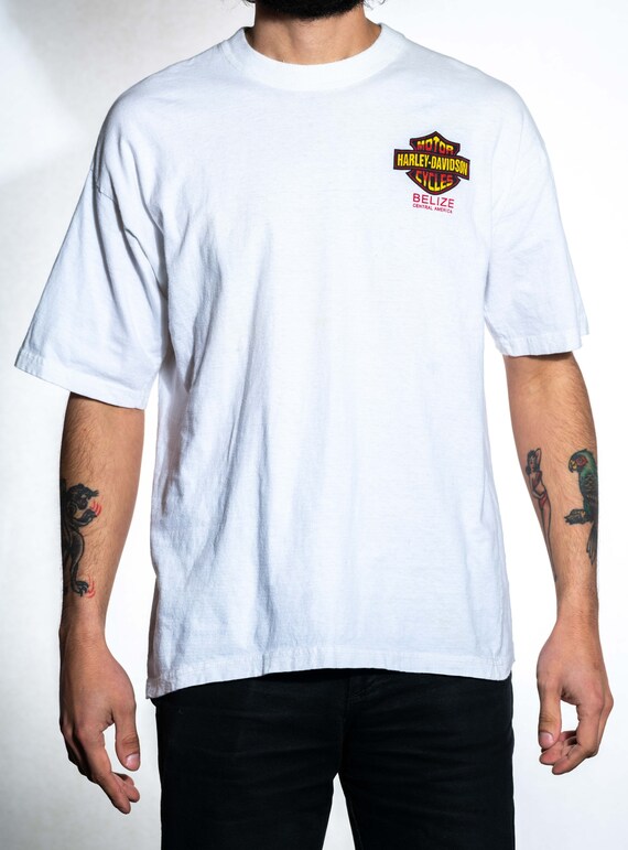 T-shirt Vintage Harley Davidson - Coton, Taille M/L, Noir, Occasion En Très Bon état