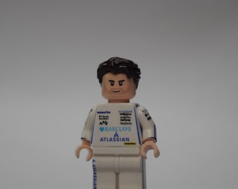 Figur Carlos Sainz Williams F1 – Minifigur LEGO® Custom Impression UV, Cadeau Fan Formule 1, Pièce de Collection Faite Main