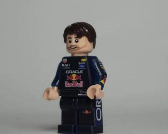 Figur Max Verstappen Red Bull F1 - Minifigur LEGO® Custom Impression UV, Cadeau Fan Formule 1, Kollektion Faite Main