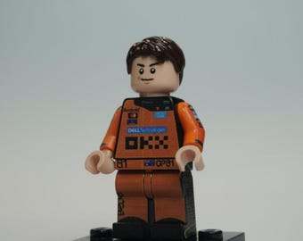 Figur Oscar Piastri McLaren F1 - Minifigur LEGO® Custom Impression UV, Cadeau Fan Formule 1, Pièce de Collection Faite Main