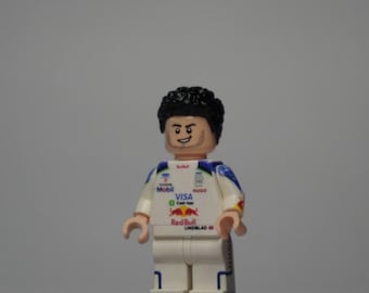 Figur Arvid Lindblad Racing Bulls F1 – Minifigur LEGO® Custom Impression UV, Cadeau Fan Formule 1, Teil der Faite Main-Sammlung