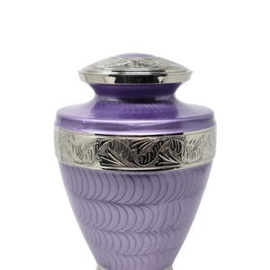 Brass Lavender Cremation Urn for Adult Human Ashes - Memorial, Funeral, Burial, Cemetery, or Home Decor Urn