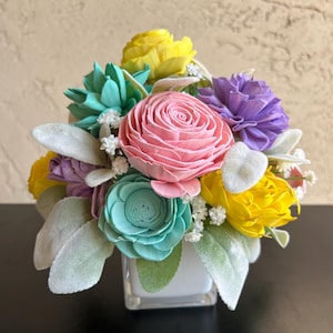 Sola Wood Flower Arrangement  Spring Colors