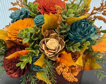 Sola Wood Flower Arrangement,  Gorgeous Colorful Fall Decor, Ready to Ship