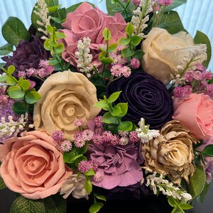 Sola Wood Flower Arrangement, Pink, Lavender, Purple and White
