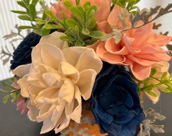 Sola Wood Flower Arrangement, Pink, Blue and White