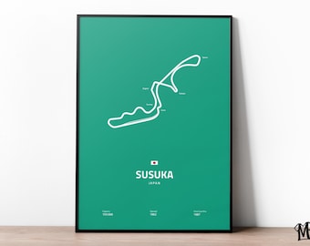 Susuka F1 Poster, Formula 1 Poster, F1 Merch, F1 Wall Art, Formula One, Boys Room Decor, Sport Poster, Formula 1 Gift