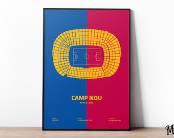 Barcelona Poster, Football Prints, Stadium Poster, Soccer Wall Art, Boys Room Decor, Sport Poster, Football Gifts For Boys