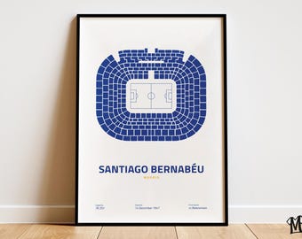 Real Madrid Poster, Madrid Football Prints, Stadium Poster, Soccer Wall Art, Boys Room Decor, Sport Poster, Football Gifts For Boys