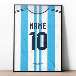 Argentina Custom Jersey, Football Prints, Soccer Poster, Soccer Wall Art, Boys Room Decor, Custom Football Jersey, Football Gifts For Boys