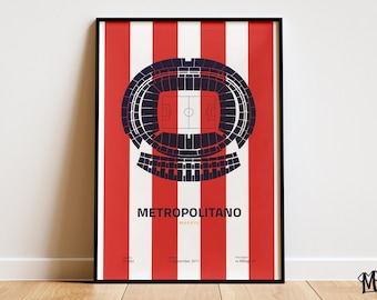 Atlético Madrid Poster, Madrid Football Prints, Stadium Poster, Soccer Wall Art, Boys Room Decor, Sport Poster, Football Gifts For Boys