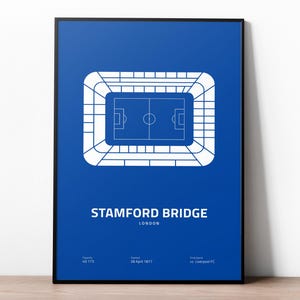Chelsea Poster, Chelsea FC Football Prints, Stadium Poster, Soccer Wall Art, Boys Room Decor, Sport Poster, Football Gifts For Boys