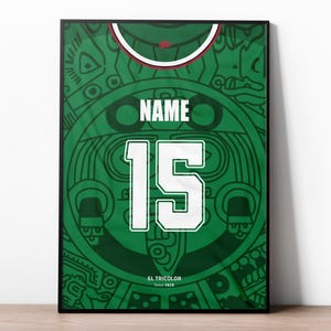Mexico 1998 Custom Jersey, Football Prints, Soccer Poster, Soccer Wall Art, Boys Room Decor, Custom Football Jersey, Football Gifts
