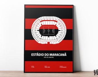 Flamengo Poster, Football Prints, Stadium Poster, Soccer Wall Art, Boys Room Decor, Sport Poster, Football Gifts For Boys
