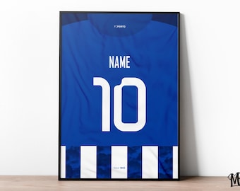FC Porto Custom Jersey, Football Prints, Soccer Poster, Soccer Wall Art, Boys Room Decor, Custom Football Jersey, Football Gifts For Boys