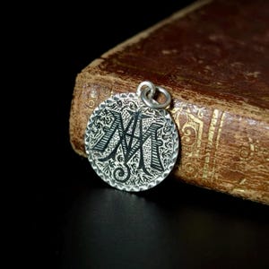 Antique Black Enameled Love Token Initial “M.I.A”, “M.A.I”, “A.I.M”, “I.A.M”, “A.M.I”, Or “I.M.A”