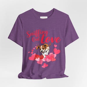 Sniffing Out Love Dog Tee, Cute Pet Lover Shirt, Valentine&#39;s Day Gift, Animal Lover Apparel, Unisex Dog Lover Top