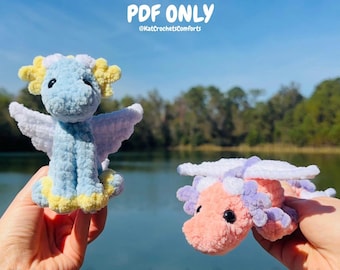 Dragón / Paquete / Costura baja / Patrón de ganchillo / Apto para principiantes