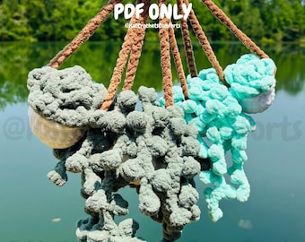 Pianta grassa sospesa / Fascio / Senza cuciture / Modello all'uncinetto / Adatto ai principianti / Amigurumi / Altalena a specchio