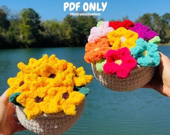 Flower Pot | Daisy | Sunflower | No Sew | Beginner Friendly | Crochet Pattern