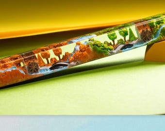Handmade Landscape Resin Spacebar – Dream House Artisan Keycap, Custom Keycap Cherry MX Compatible, Mechanical Keyboard Gift for Gamers