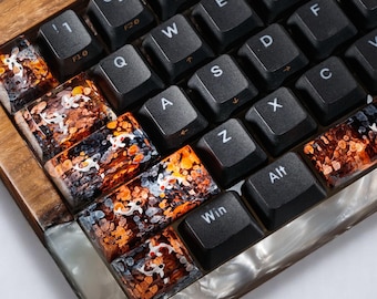 Black Koi Fish Artisan Keycap, Custom Resin Keycaps, Keycaps Set, ESC Keycap Cherry MX Mechanical Keyboard, Handmade Gift For Him