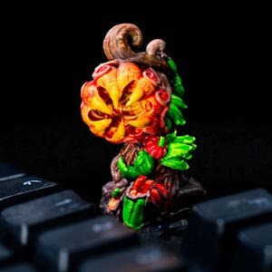 Handmade Monster Pumpkin Artisan Keycap – Twisted Halloween Plant Horror Keycap for Mechanical Keyboards, Unique Spooky ESC Key Gift