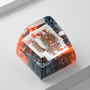 Keycaps de resina para cartas de baralho, keycaps de cartas de baralho ESC Keycap Cherry MX, decoração para jogos, presente artesanal para ele