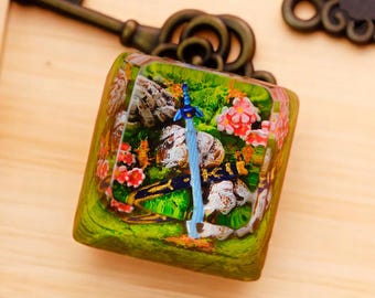 Sword Artisan Keycap, Mask Resin Keycaps, Keycaps Set Anime, Gaming Decor, ESC Keycap Cherry MX Mechanical Keyboard, Handmade Gift For Him