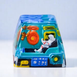 Astronaut Space Artisan Keycap, Galaxy Epoxy Keycaps, Keycaps Set, Gaming Decor, ESC Keycap Cherry MX Keyboard, Handmade Gift For Friend