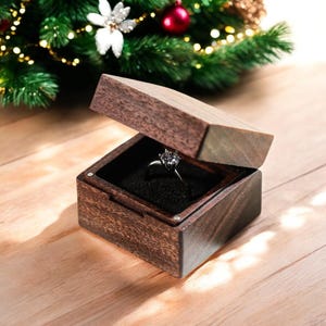 Engagement Ring Box – Walnut Wood Proposal Ring Box | Ring Box, Keepsake Box or Jewelry Box | Elegant Handcrafted Keepsake – Gift For Her